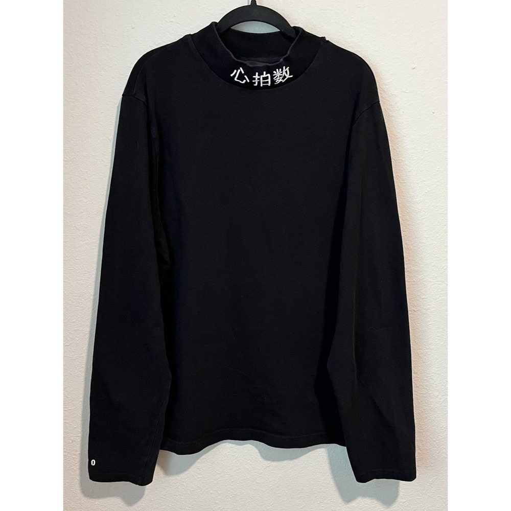 Axel Arigato Men's Shirt Size XL Long Sleeve Black Turtleneck Cotton Flawed